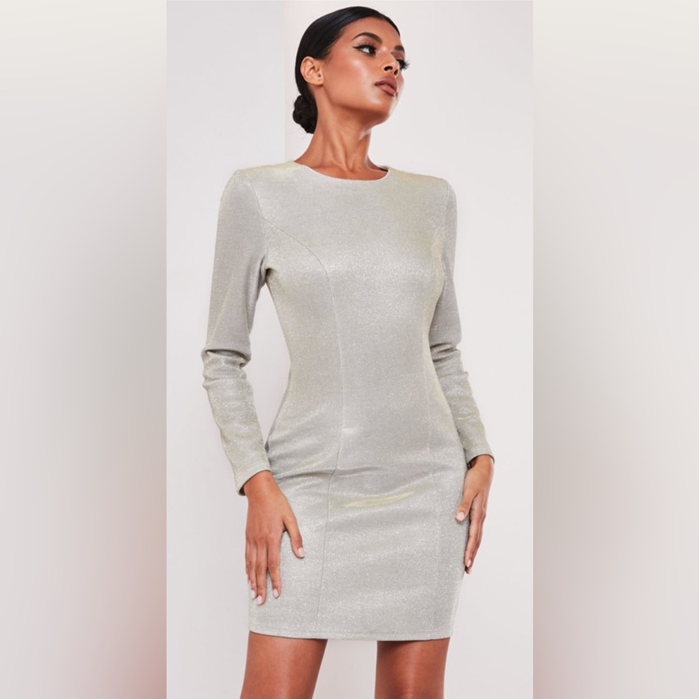 Missguided + Sofia Richie Metallic Bodycon Mini Dress